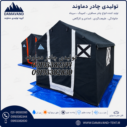 نمای اصلی چادر برزنتی گلشن کمپینگ اسکلتی عشایری ۲×۳ | چادر ۶ نفره ضد آب و مقاوم