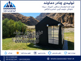 نمای پنجره پشت چادر کمپینگ ۶ متری VIP سایبان دار برزنت گلشن دماوند