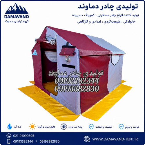 نمای اصلی چادر مسافرتی ۶ متری برنو همراه پوش دوم دماوند | چادر کمپینگ