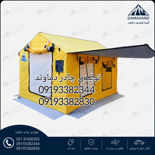 چادر اسکلتی ۶ متری سایباندار دماوند با پارچه برنو بلیزر و پوش دوم ضدآب
