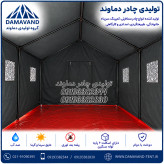 نمای داخلی چادر اسکلتی ۱۲ متری برزنت گلشن با اسکلت لوله سنگین دماوند