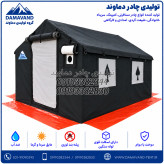 نمای اصلی چادر اسکلتی ۱۲ متری برزنت ۶ لا گلشن با اسکلت لوله سنگین دماوند